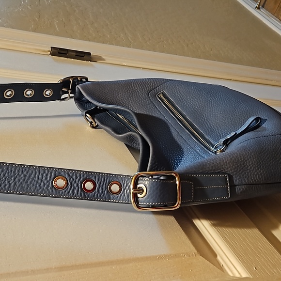 VINTAGE Coach Legacy Pebbled Leather Tassel crossbody - cornflower blue - Picture 6 of 16